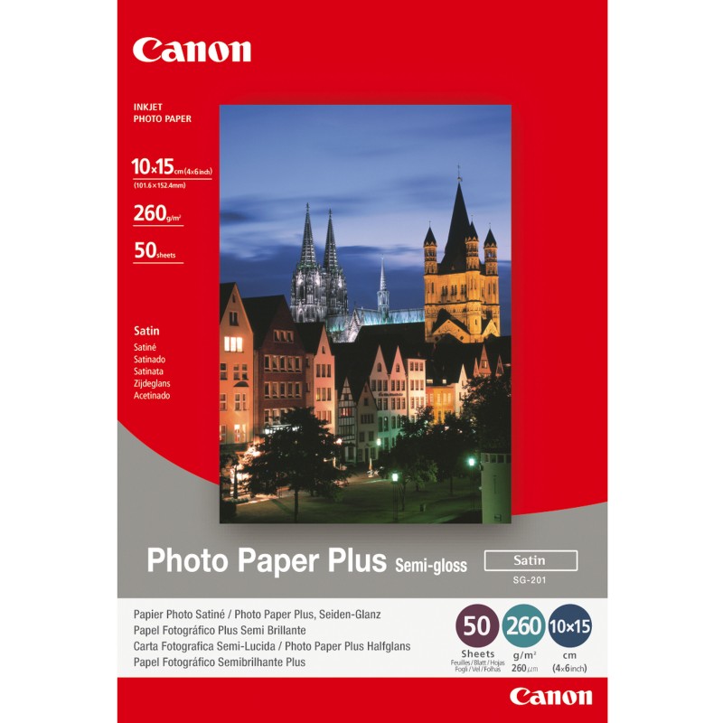 Canon SG-201 Fotopapir 101.6 x 152.4 mm 50ark 1686B015 Canon SG-201 Fotopapir 101.6 x 152.4 mm 50ark 1686B015